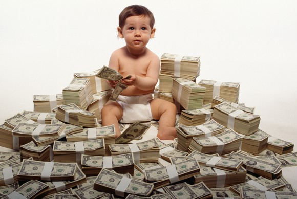 Image result for rich child lots of money